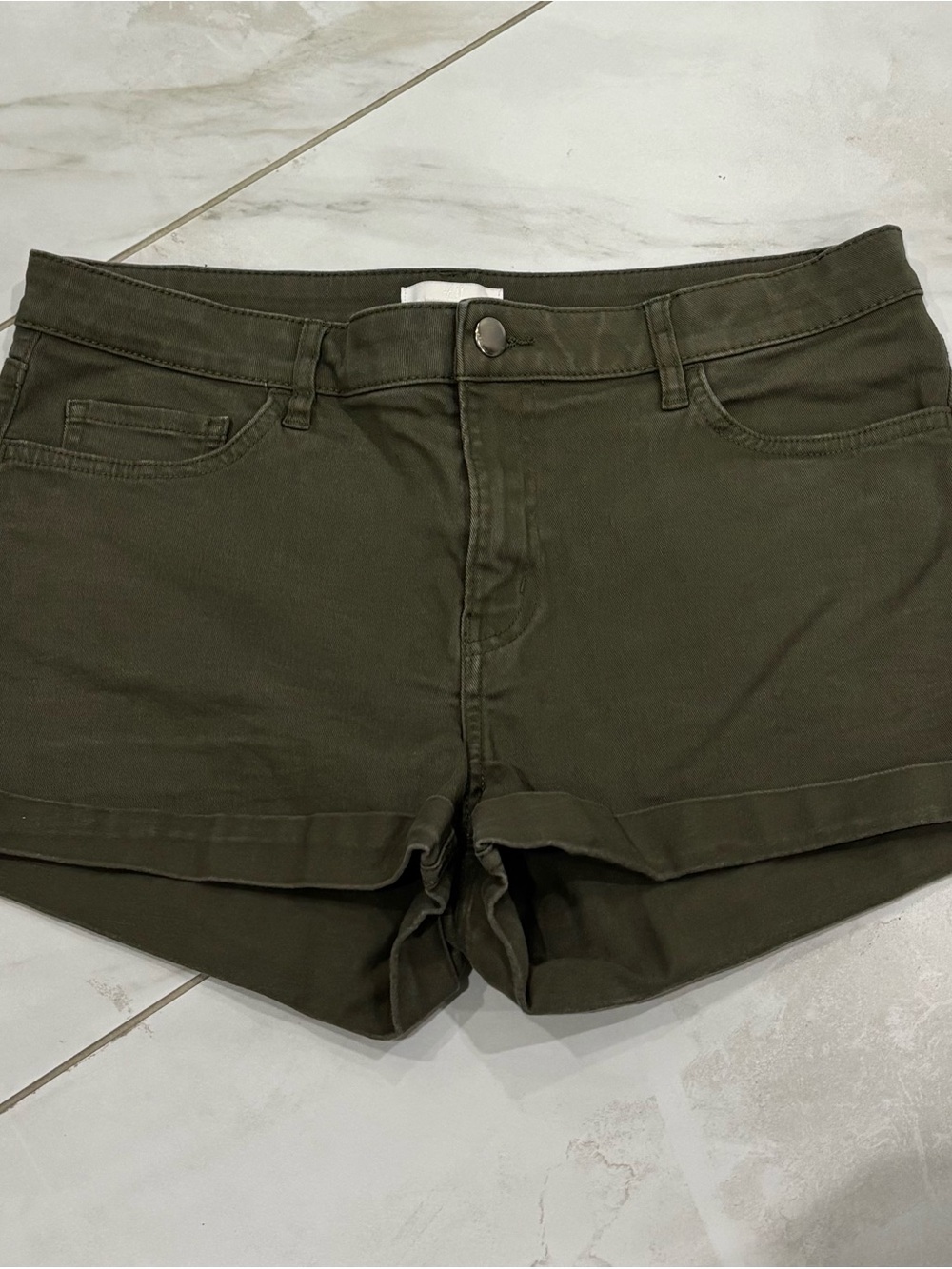 H&M Olive Green Women's Denim Shorts